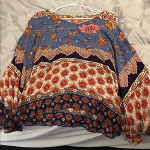 Raga Floral Patchwork Boho Top‎
